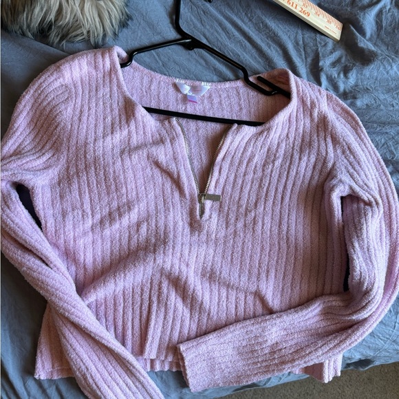 Nobo No Boundaries Women’s L 1/2 Zip Collared Sweater Crop top NWOT - Picture 3 of 11